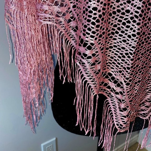Pink Thin  Shawl Poncho Summer One Size Fits All - Picture 5 of 6